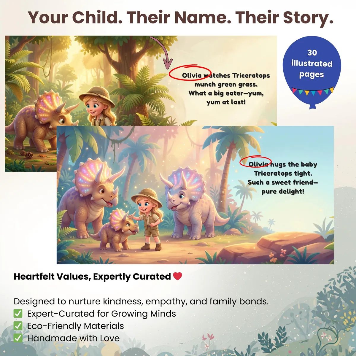 Personalised Dinosaur Storybook — inside the book, picture 2 of 6