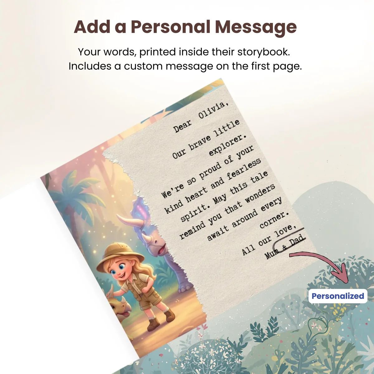 Personalised Dinosaur Storybook — inside the book, picture 4 of 6