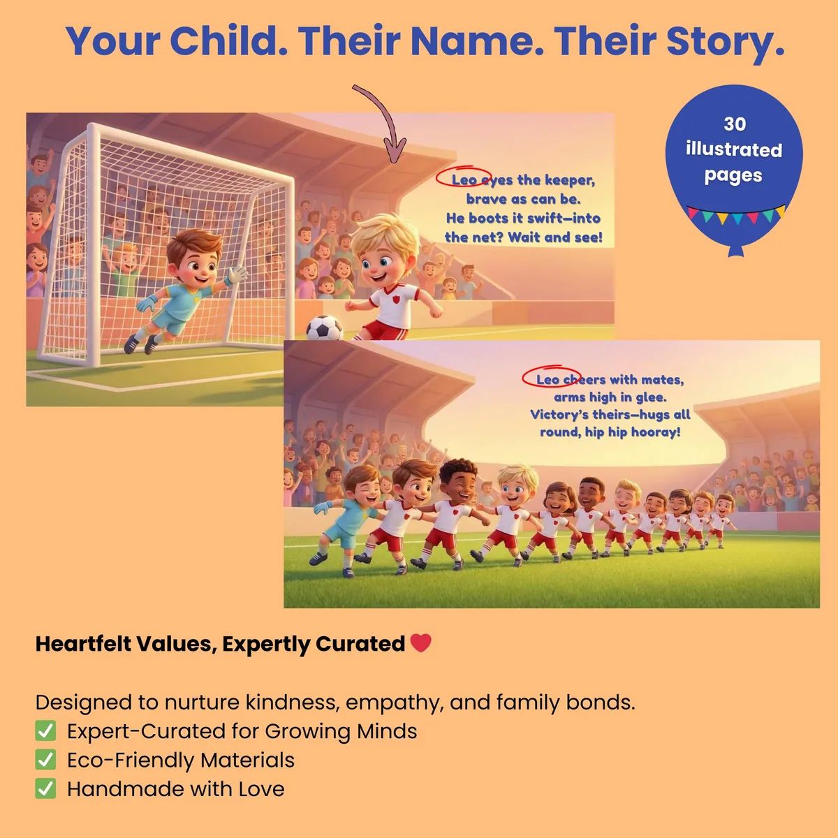 Personalised Kids Football Book — inside the book, picture 2 of 6
