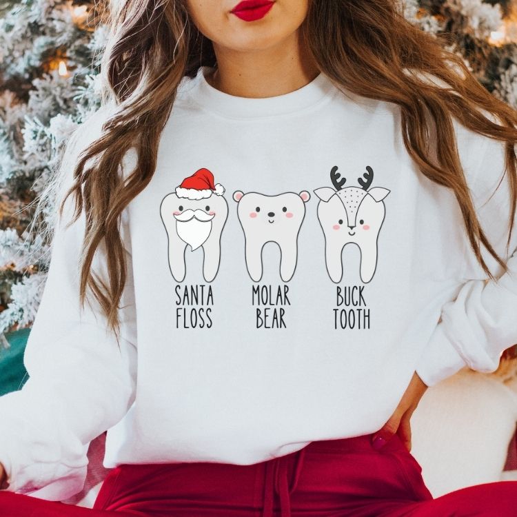 Christmas Dental Sweatshirt - Cozy Bee Studio