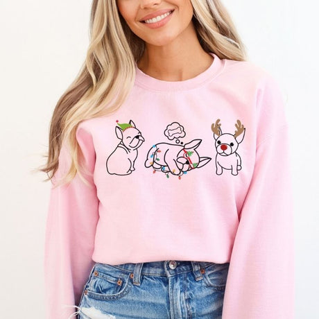 Christmas Frenchie Sweatshirt - Cozy Bee Studio