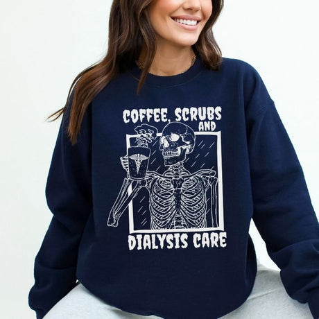 Coffee Scrubs and Dialysis Care Sweatshirt - Cozy Bee Studio