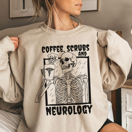 Coffee Scrubs and Neurology Sweatshirt - Cozy Bee Studio