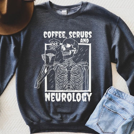 Coffee Scrubs and Neurology Sweatshirt - Cozy Bee Studio