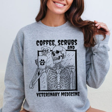 Coffee Scrubs and Veterinary Medicine Sweatshirt - Cozy Bee Studio