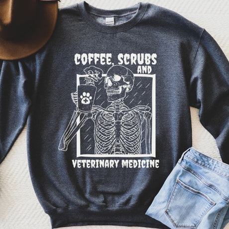 Coffee Scrubs and Veterinary Medicine Sweatshirt - Cozy Bee Studio