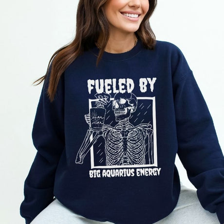 Fueled By Big Aquarius Energy Sweatshirt - Cozy Bee Studio