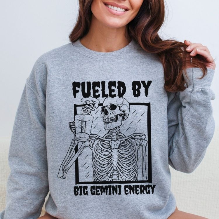 Fueled By Big Gemini Energy Sweatshirt - Cozy Bee Studio