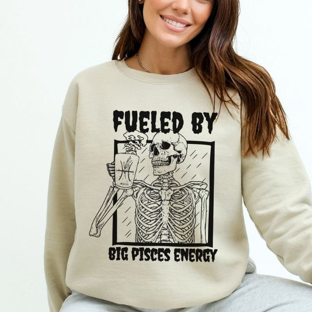 Fueled By Big Pisces Energy Sweatshirt - Cozy Bee Studio