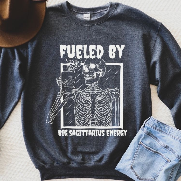 Fueled By Big Sagittarius Energy Sweatshirt - Cozy Bee Studio