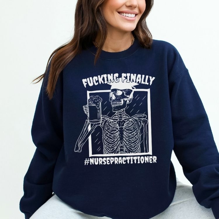 Funny Nurse Practitioner Graduation Sweatshirt - Cozy Bee Studio