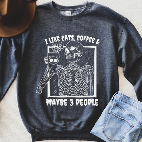 I Like Cats and Maybe Three People Sweatshirt - Cozy Bee Studio