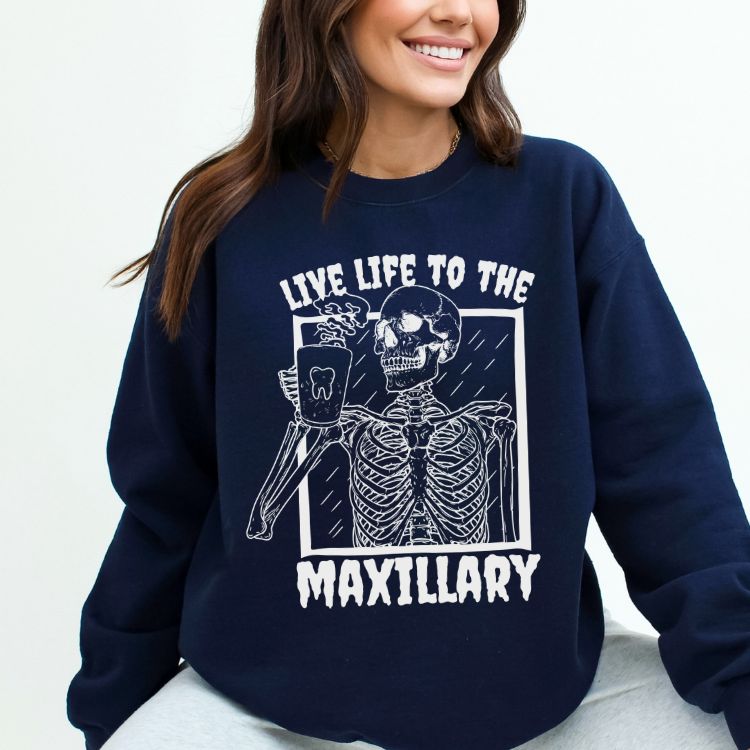 Live Life To The Maxillary Sweatshirt - Cozy Bee Studio