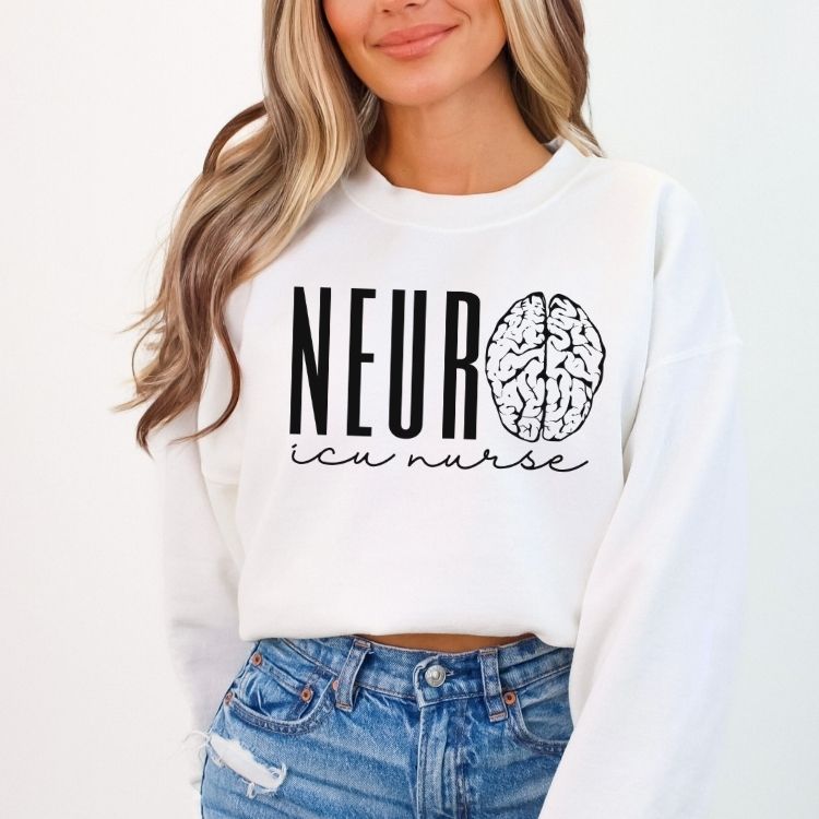 Neuro ICU Nurse Sweatshirt - Cozy Bee Studio