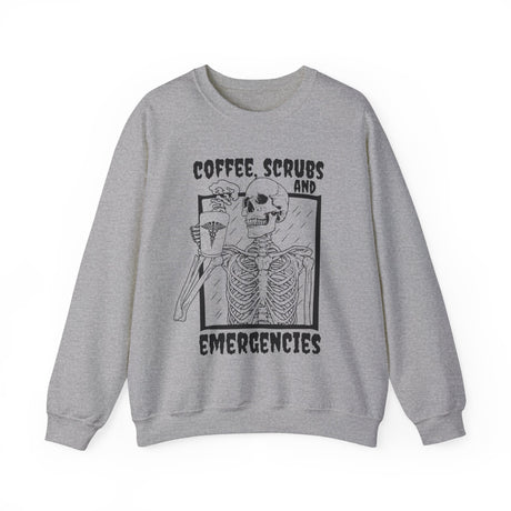 Coffee Scrubs and Emergencies Sweatshirt - Cozy Bee Studio