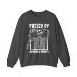 Fueled By Caffeine and Anxiety Sweatshirt - Cozy Bee Studio