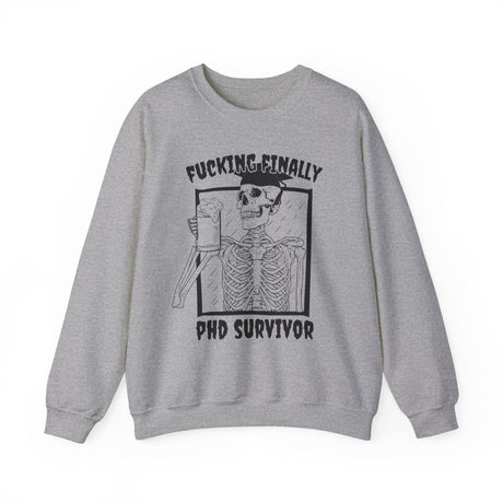 Funny PhD Survivor Sweatshirt - Cozy Bee Studio