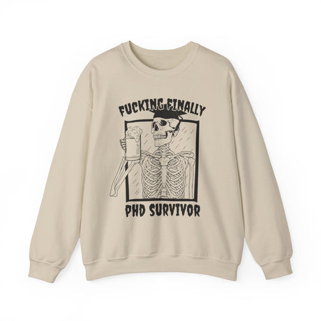 Funny PhD Survivor Sweatshirt - Cozy Bee Studio